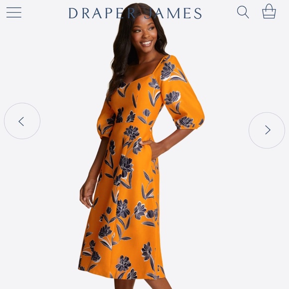 Draper James June dress in Marigold Floral, Size 4 - Picture 2 of 7